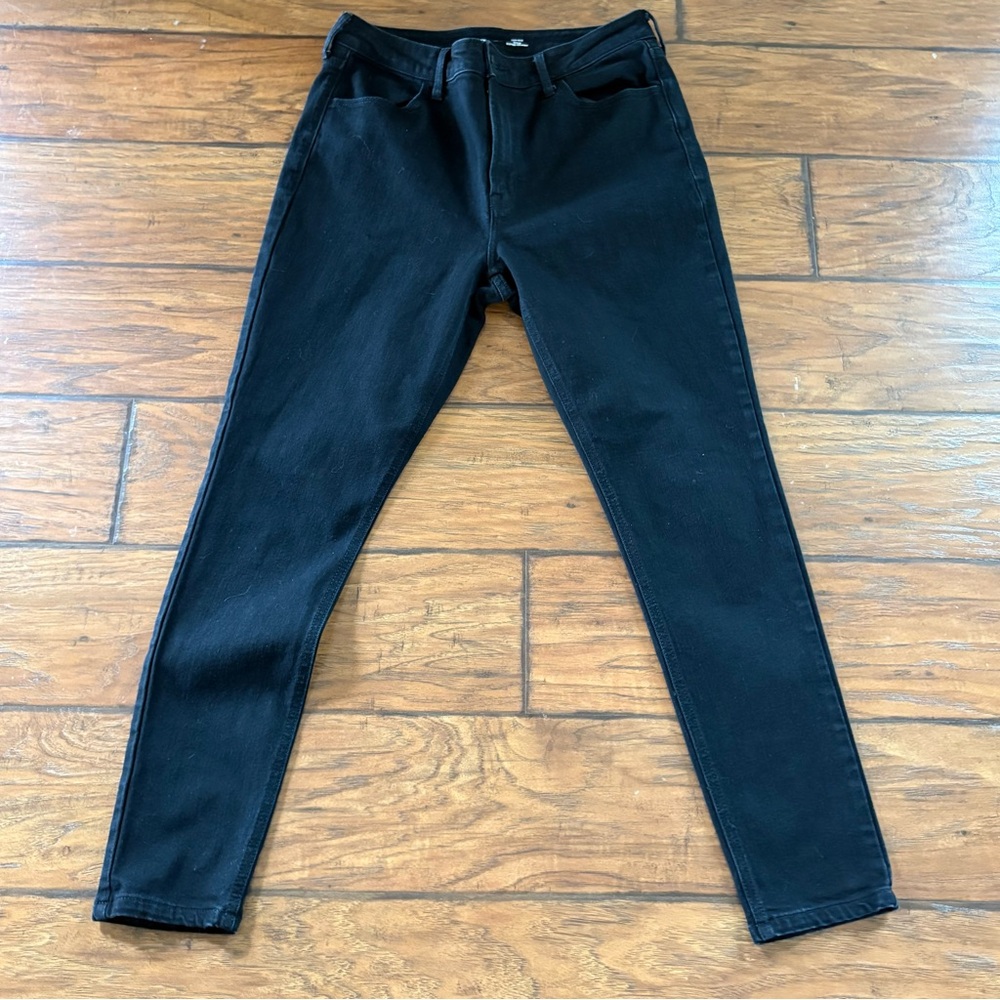 Lot of 2 Women’s High Waisted Old Navy Black and Blue Denim Skinny Jeans Size 12 - Picture 10 of 14
